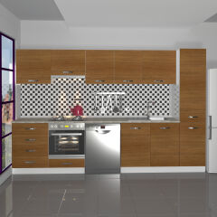 Decoraktiv Elite 325Q Ankastre Fırın Modüllü MDF Hazır Mutfak Dolabı Ceviz