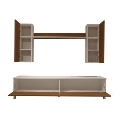 Decoraktiv Eko 7 Slm Std Krom Ayaklı Tv Ünitesi Tv Sehpası Beyaz - Ceviz