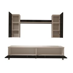 Decoraktiv Eko 7 Slm Std Krom Ayaklı Tv Ünitesi Tv Sehpası Beyaz - Siyah