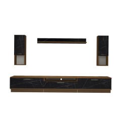 Decoraktiv Trendstyle 270DA Mdf Tv Ünitesi Tv Sehpası Ceviz - Siyah Mermer
