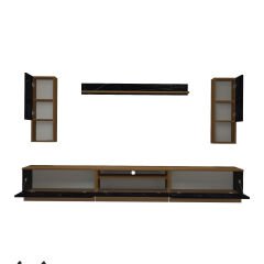 Decoraktiv Trendstyle 270DA Mdf Tv Ünitesi Tv Sehpası Ceviz - Siyah Mermer