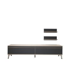 Decoraktiv Eko 4 Mdf Std Silver Tv Ünitesi Tv Sehpası Beyaz - Antrasit