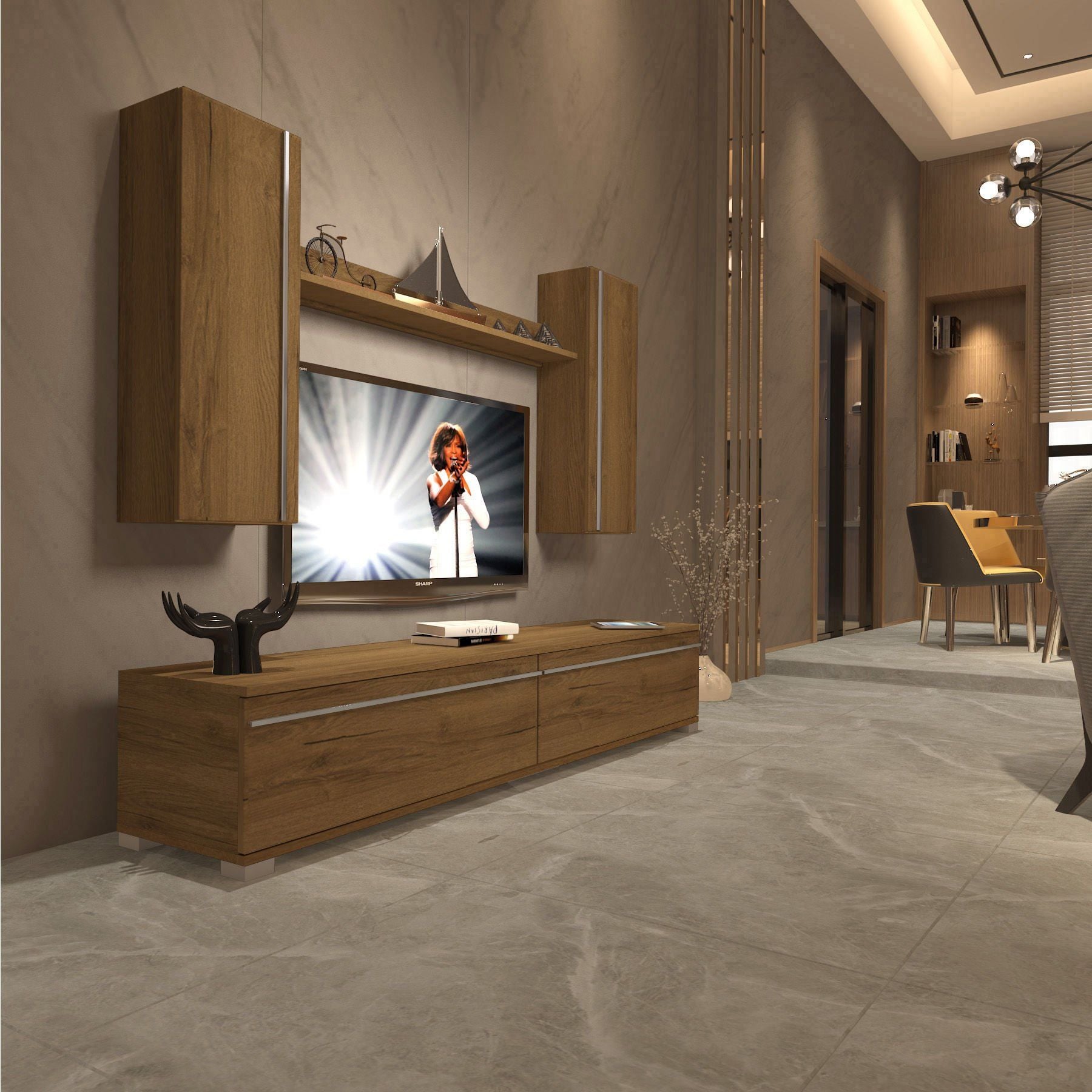 Decoraktiv Eko 7 Mdf Std Tv Ünitesi Tv Sehpası Pera