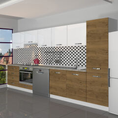 Decoraktiv Elite 325Q Ankastre Fırın Modüllü MDF Hazır Mutfak Dolabı Pera - Beyaz