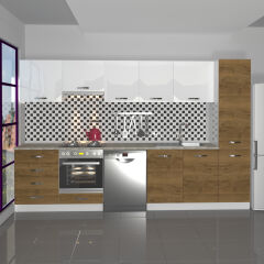 Decoraktiv Elite 325Q Ankastre Fırın Modüllü MDF Hazır Mutfak Dolabı Pera - Beyaz