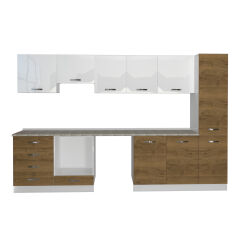 Decoraktiv Elite 325Q Ankastre Fırın Modüllü MDF Hazır Mutfak Dolabı Pera - Beyaz