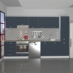 Decoraktiv Elite 325Q Ankastre Fırın Modüllü MDF Hazır Mutfak Dolabı Antrasit