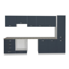 Decoraktiv Elite 325Q Ankastre Fırın Modüllü MDF Hazır Mutfak Dolabı Antrasit