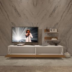 Decoraktiv Eko 4 Mdf Std Silver Tv Ünitesi Tv Sehpası Beyaz - Ceviz
