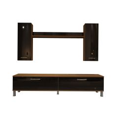 Decoraktiv Eko 7 Slm Std Krom Ayaklı Tv Ünitesi Tv Sehpası Ceviz - Siyah