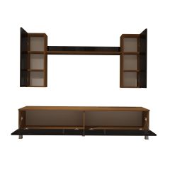 Decoraktiv Eko 7 Slm Std Krom Ayaklı Tv Ünitesi Tv Sehpası Ceviz - Siyah