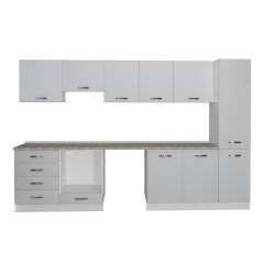 Decoraktiv Elite 325Q Ankastre Fırın Modüllü MDF Hazır Mutfak Dolabı Buz Gri