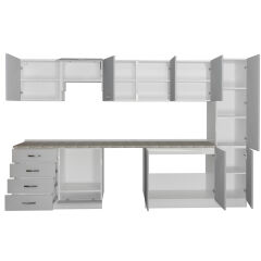 Decoraktiv Elite 325Q Ankastre Fırın Modüllü MDF Hazır Mutfak Dolabı Buz Gri