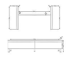 Decoraktiv Eko 7 Mdf Std Krom Ayaklı Tv Ünitesi Tv Sehpası Pera - Siyah Mermer