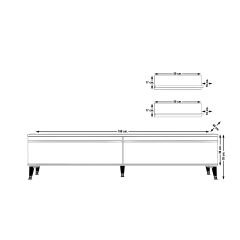 Decoraktiv Eko 4 Mdf Std Silver Tv Ünitesi Tv Sehpası Parlak Beyaz