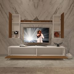 Decoraktiv Eko 7 Slm Std Retro Tv Ünitesi Tv Sehpası Beyaz - Ceviz