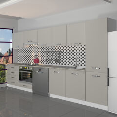 Decoraktiv Elite 325Q Ankastre Fırın Modüllü MDF Hazır Mutfak Dolabı Kumtaşı