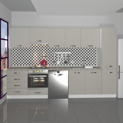 Decoraktiv Elite 325Q Ankastre Fırın Modüllü MDF Hazır Mutfak Dolabı Kumtaşı