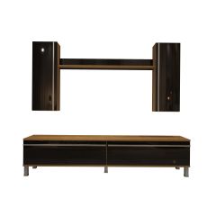 Decoraktiv Eko 7 Mdf Std Krom Ayaklı Tv Ünitesi Tv Sehpası Pera - Siyah