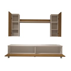 Decoraktiv Eko 7 Mdf Std Krom Ayaklı Tv Ünitesi Tv Sehpası Beyaz - Pera