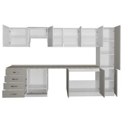 Decoraktiv Elite 325Q Ankastre Fırın Modüllü MDF Hazır Mutfak Dolabı Kumtaşı - Beyaz