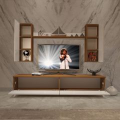 Decoraktiv Eko 7 Slm Std Retro Tv Ünitesi Tv Sehpası Ceviz - Beyaz