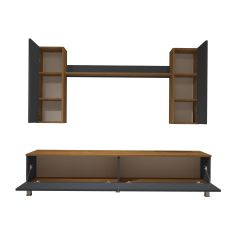 Decoraktiv Eko 7 Mdf Std Krom Ayaklı Tv Ünitesi Tv Sehpası Pera - Antrasit
