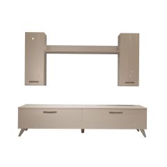 Decoraktiv Eko 7 Slm Std Retro Tv Ünitesi Tv Sehpası Parlak Beyaz