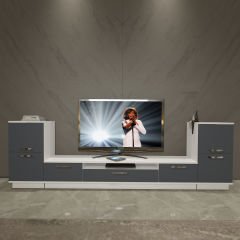Decoraktiv Trendstyle On2 Mdf Tv Ünitesi Tv Sehpası Beyaz - Antrasit