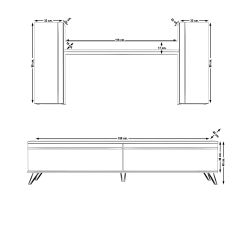 Decoraktiv Eko 7 Mdf Std Retro Tv Ünitesi Tv Sehpası Pera - Beyaz