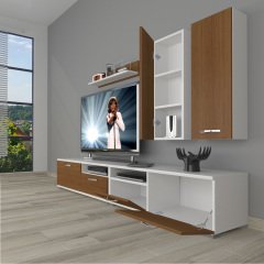 Decoraktiv Eko 5220D Mdf Tv Ünitesi Tv Sehpası Beyaz - Ceviz