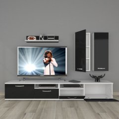 Decoraktiv Eko 5220D Mdf Tv Ünitesi Tv Sehpası Beyaz - Siyah