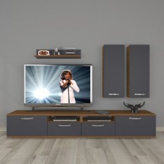 Decoraktiv Eko 5220D Mdf Tv Ünitesi Tv Sehpası Ceviz - Antrasit