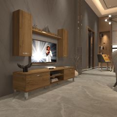 Decoraktiv Eko 7 Mdf Dvd Krom Ayaklı Tv Ünitesi Tv Sehpası Pera