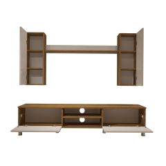 Decoraktiv Eko 7 Mdf Dvd Krom Ayaklı Tv Ünitesi Tv Sehpası Pera - Beyaz