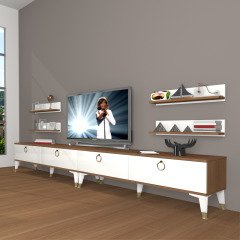 Decoraktiv Eko 360R Mdf Gold Tv Ünitesi Tv Sehpası Ceviz - Beyaz