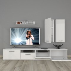 Decoraktiv Eko 5220D Mdf Tv Ünitesi Tv Sehpası Parlak Beyaz