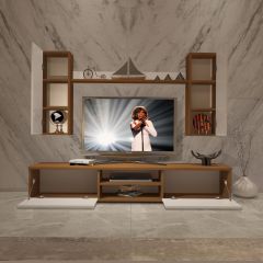 Decoraktiv Eko 7 Slm Dvd Tv Ünitesi Tv Sehpası Ceviz - Beyaz