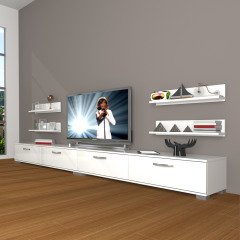 Decoraktiv Eko 360R Slm Tv Ünitesi Tv Sehpası Parlak Beyaz