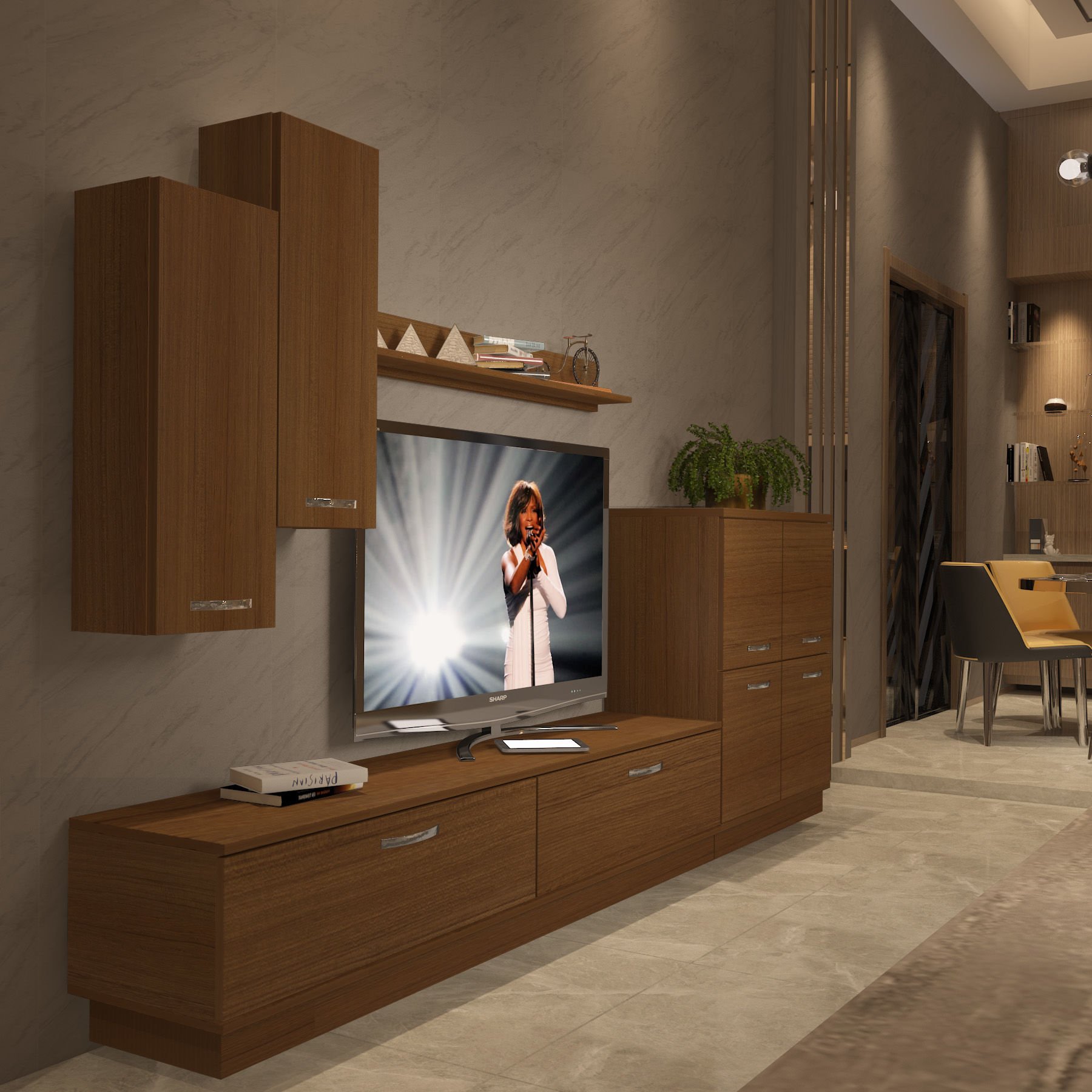 Decoraktiv Eko 6B Slm Dvd Tv Ünitesi Tv Sehpası Ceviz