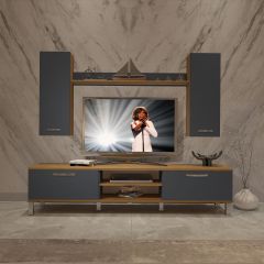Decoraktiv Eko 7 Mdf Dvd Krom Ayaklı Tv Ünitesi Tv Sehpası Pera - Antrasit