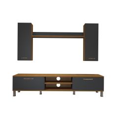 Decoraktiv Eko 7 Mdf Dvd Krom Ayaklı Tv Ünitesi Tv Sehpası Pera - Antrasit
