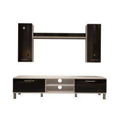 Decoraktiv Eko 7 Slm Dvd Krom Ayaklı Tv Ünitesi Tv Sehpası Beyaz - Siyah