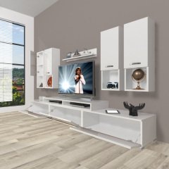 Decoraktiv Ekoflex 8DA Mdf Tv Ünitesi Tv Sehpası Parlak Beyaz