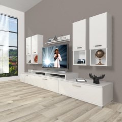 Decoraktiv Ekoflex 8DA Mdf Tv Ünitesi Tv Sehpası Parlak Beyaz