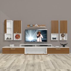 Decoraktiv Ekoflex 8DA Mdf Tv Ünitesi Tv Sehpası Beyaz - Ceviz