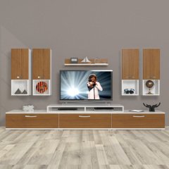 Decoraktiv Ekoflex 8DA Mdf Tv Ünitesi Tv Sehpası Beyaz - Ceviz