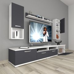 Decoraktiv Eko 5220DA Mdf Tv Ünitesi Tv Sehpası Beyaz - Antrasit