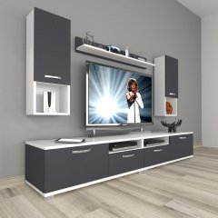 Decoraktiv Eko 5220DA Mdf Tv Ünitesi Tv Sehpası Beyaz - Antrasit