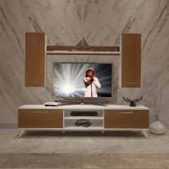 Decoraktiv Eko 7 Slm Dvd Retro Tv Ünitesi Tv Sehpası Beyaz - Ceviz
